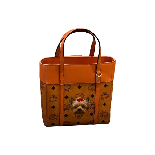 MCM Artificial Leather Basket Bag Mini Women's Brown