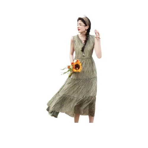 Dme Чайный коричневый Женские Платья без рукавов