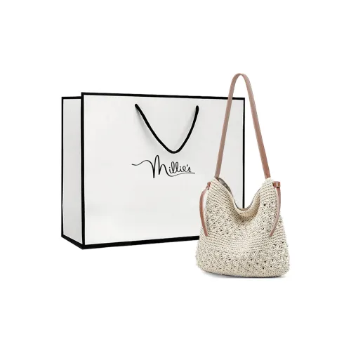 MILLIE'S Ткань Тоут Подмышечный Сумка на плечо Обычный Женский Абрикос Экрю