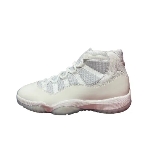 Jordan Air Jordan 11 Устойчивые к истиранию высокие баскетбольные кроссовки унисекс белые