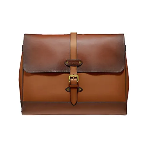 COACH Hudson Крупнозернистая текстура Кожа Доска Сумка через плечо Большая Мужская Темно-Коричневая