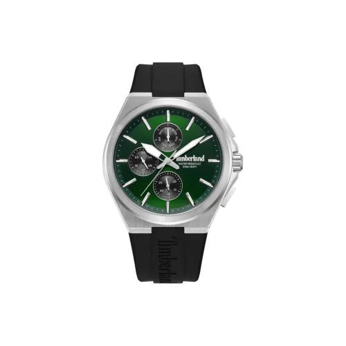 Timberland Наручные часы Кварцевый механизм Силиконовый ремешок 44 мм Зеленый циферблат Мужские часы