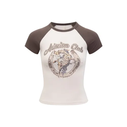 Ariseism Светлый кофейный реглан женские футболки