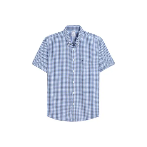 BROOKS BROTHERS Синие Клетчатые Мужские Рубашки