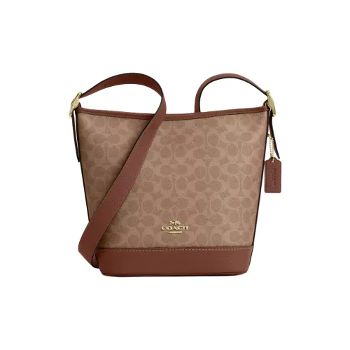 COACH Canvas Утолщенная ткань с покрытием кожа с галечным эффектом сумка-тоут сумка для покупок сумка через плечо