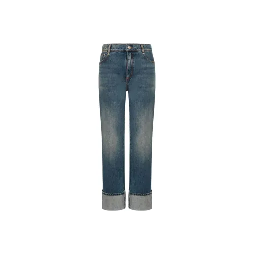 Alexander McQueen Синие Женские Джинсы