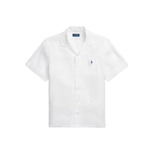 Polo Ralph Lauren Classic Fit Linen CAMP Shirt Men's White Поло Ralph Lauren Classic Fit Linen CAMP Рубашка Мужская Белая