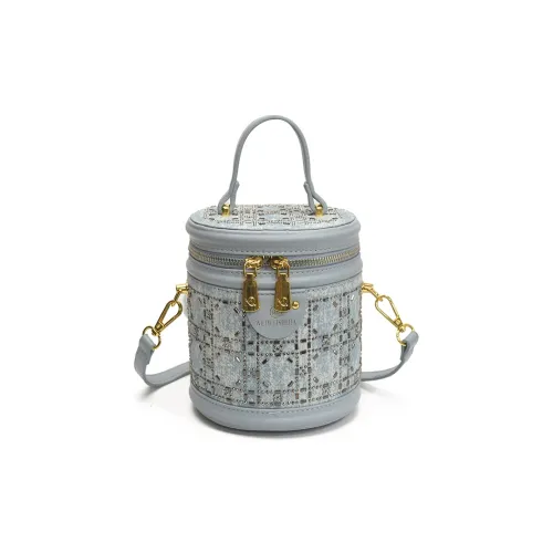 morellybear ПУ (полиуретан) Сумка-ведро Сумка через плечо Сумка Женская Синий Серебряный