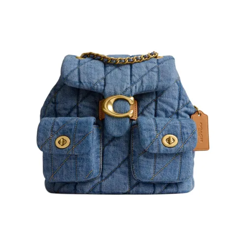 COACH Tabby Ткань Рюкзак Маленький Женские Индиго