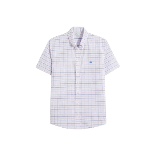 BROOKS BROTHERS Розовый Синий Контраст Мужские Рубашки