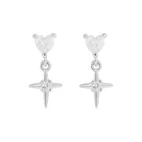 Серьги-звезды из эмали, 1 пара (белый)