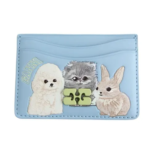 GANNI Переработанная кожа Держатель для карт Женские Синий