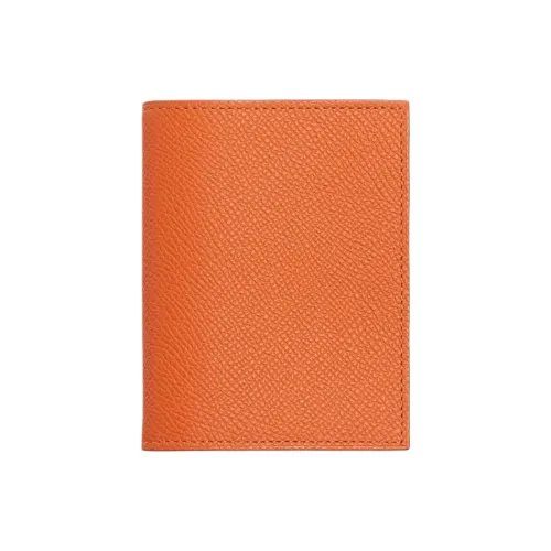 HERMES Simple Epsom Телячья кожа Защитный чехол Унисекс Оранжевый Сапфирово-синий