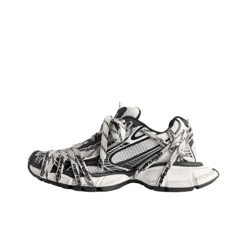 Balenciaga 3XL Низкий Топ Толстая Подошва Кроссовки Женские Черный Белый