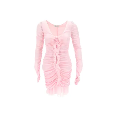 Blumarine Розовые Женские Длинные Платья с Рукавами