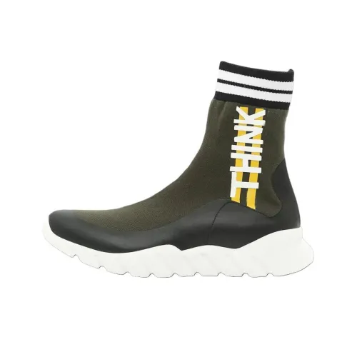 FENDI Think Love High Топ Повседневная обувь Мужская Зеленая