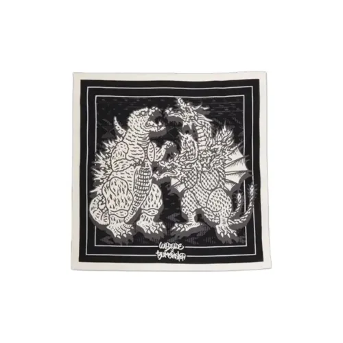Yohji Yamamoto Шелковые шарфы Унисекс Черный Белый