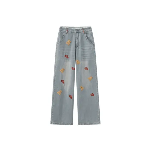 GEZITAI Светло-синие Женские Джинсы