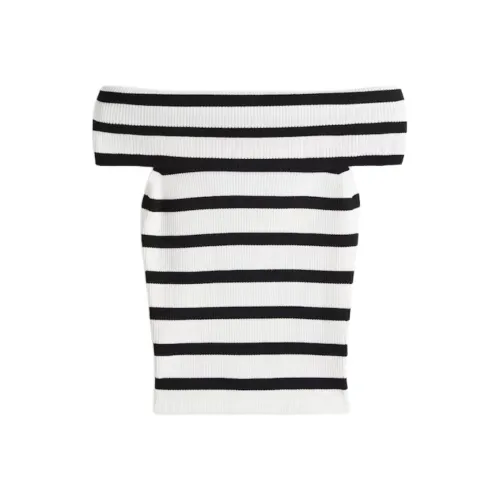 H&M Черные/Белые Женские Футболки
