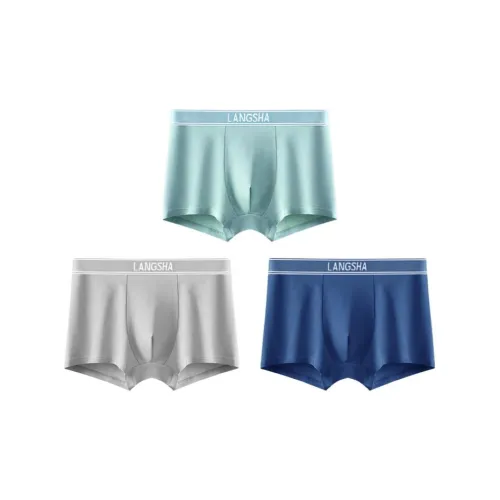 Lanza Озерно-голубой + Асфальтовый серый + Темно-синий [Элегантная коробка включена] Мужские боксеры