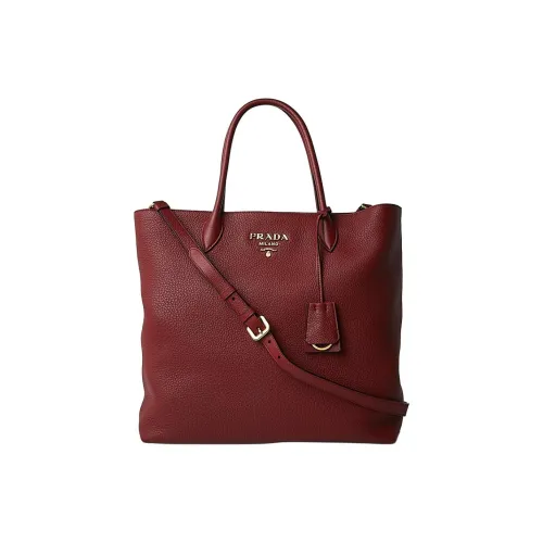 PRADA Телячья кожа Тоут Сумка Сумка для покупок Сумка на плечо Сумка Женская Красная