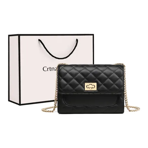 Crtnzo Kroez Сумка через плечо из коровьей кожи маленькая квадратная сумка стандартная женская черная