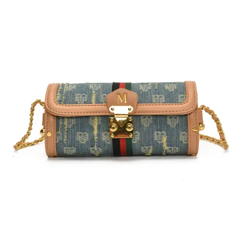 morellybear ПУ (полиуретан) Цилиндрическая Сумка через плечо Женская Синяя