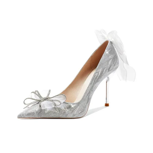 CHILI Узкий каблук Высокие каблуки Женские Серебряные