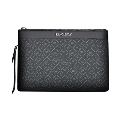 PLAYBOY Коллаборация ПВХ Клатч Средний Мужской Черный