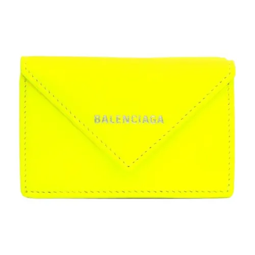 Balenciaga Papier Телячья кожа Кошелек Мини Женский Неоново-желтый