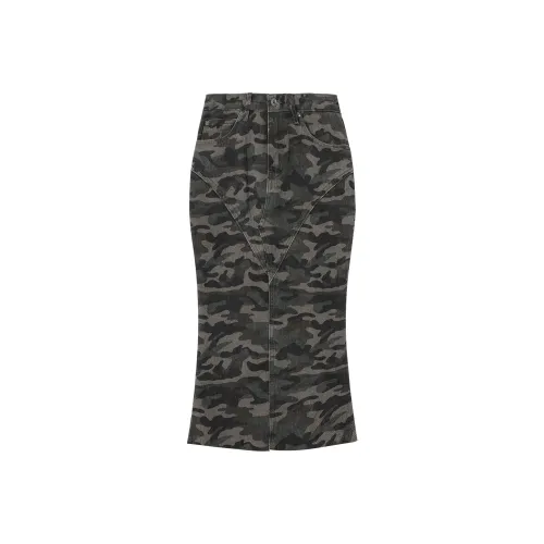 MOCHIN INRO Деним Длинный Юбка Женские