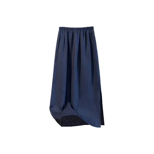 TOUCH Повседневный Длинный Юбка Женская Темно-синий
