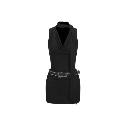 COVT Черные Женские Платья без рукавов