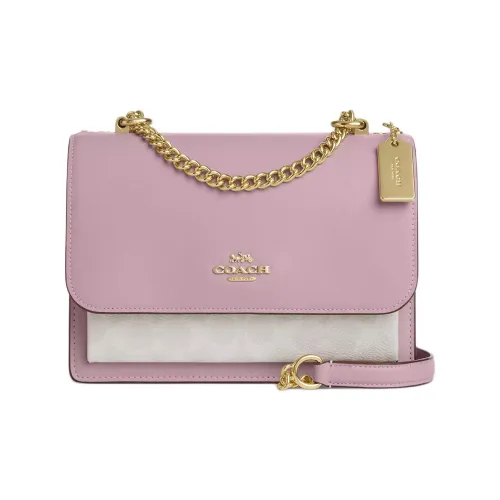 COACH Klare Покрытый холст с кожаными вставками Сумка через плечо Маленькая Женская Розовая