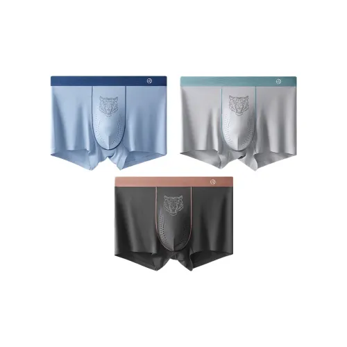 H YXIANG 3 Pack Длинный Лайм + Небесно-Синий + Призрачно-Серый Мужские Боксеры