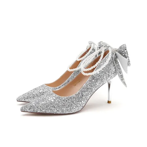 D Fuse SCANDINAVIA Узкий каблук Высокие каблуки 7,8 см Женские Серебряные