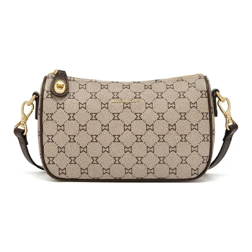 MashaLanti PVC Сумка через плечо Стандартная Женская Кофейная Темно-коричневая и Абрикосовая