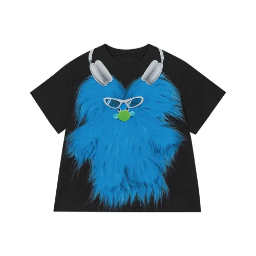 Woobaby T-рубашка Strange Медвежонок Черный для детей 3-7 лет