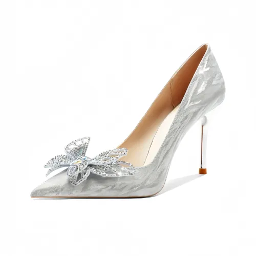 CHILI Узкий каблук Высокие каблуки Женские Серебряные