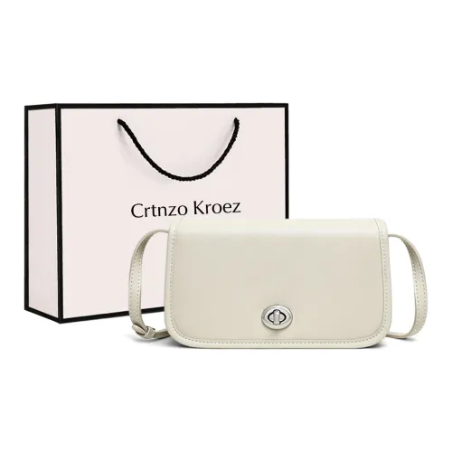 Crtnzo Kroez Сумка через плечо из коровьей кожи маленькая квадратная сумка стандартная женская цвет экрю