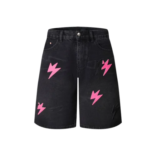 TUCANO Черно-красные унисекс джинсовые шорты