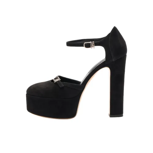 Casadei Patty Грубый каблук Высокие каблуки 13 см Женские Черный