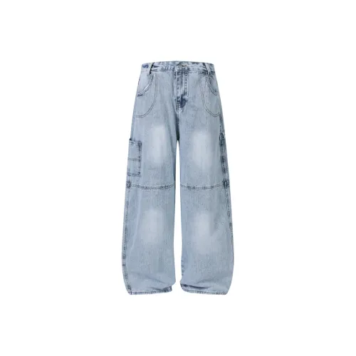 FOREST LIBRARY Светло-синие унисекс джинсы