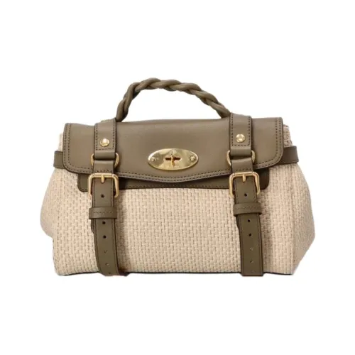 Mulberry Alexa Raffia Сумка Mini Unisex Beige Green