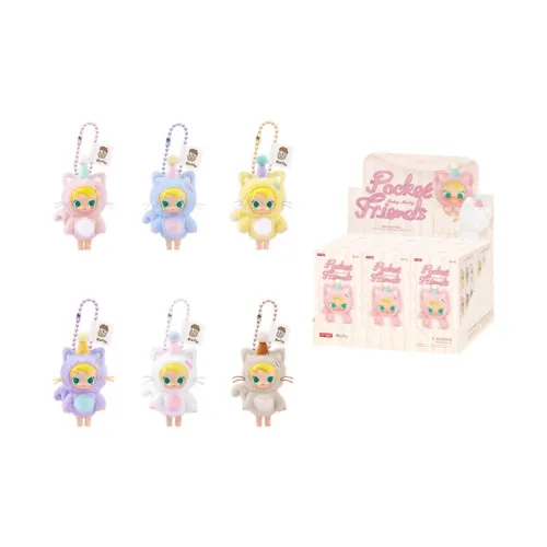 POP MART Коллаборация Edición Коллекция Pocket Friend Молли Baby Виниловая Плюшевая Подвеска Слепые Коробки Один Mystery Коробка Целая Коробка 6 шт