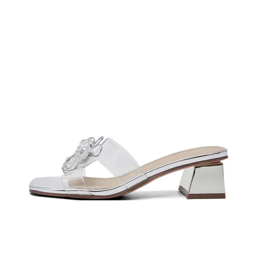 PT'SON Резина Тихий Слайд Женские Лунный Свет Серебристый