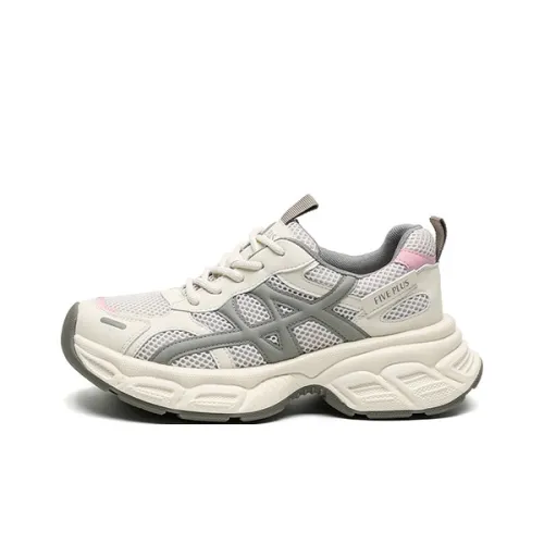 FIVE PLUS Устойчивые к истиранию Низкие Топ Кроссовки с Толстой Подошвой Женские Бежевые