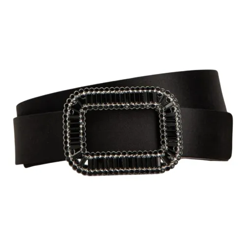 Roger Vivier Silk Crystal Belt Women's Black Width 3 cm Роджер Вивье Шелк Кристалл Ремень Женский Черный Ширина 3 см