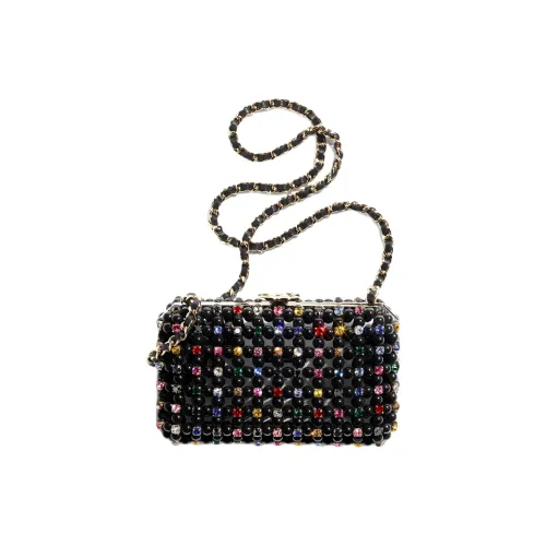 CHANEL Глазурованный жемчуг с стразами Вечерняя сумка Сумка через плечо Сумка на плечо Женская Черный и Разноцветный