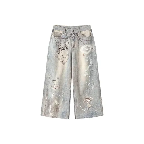 CHUU Средний джинсовый синий Женские джинсы